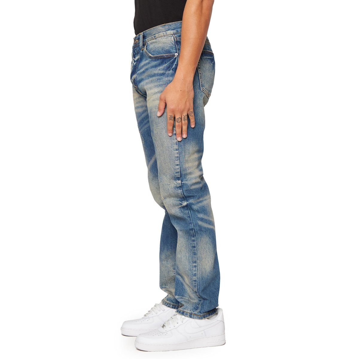 “OUTLAW” STRAIGHT LEG BLU SPORCO - Valabasas