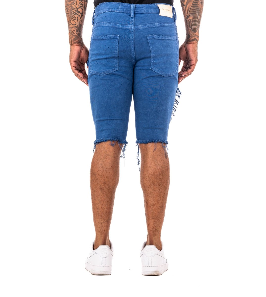 "SANTORINI” DENIM SHORTS BLUE REALE - Valabasas