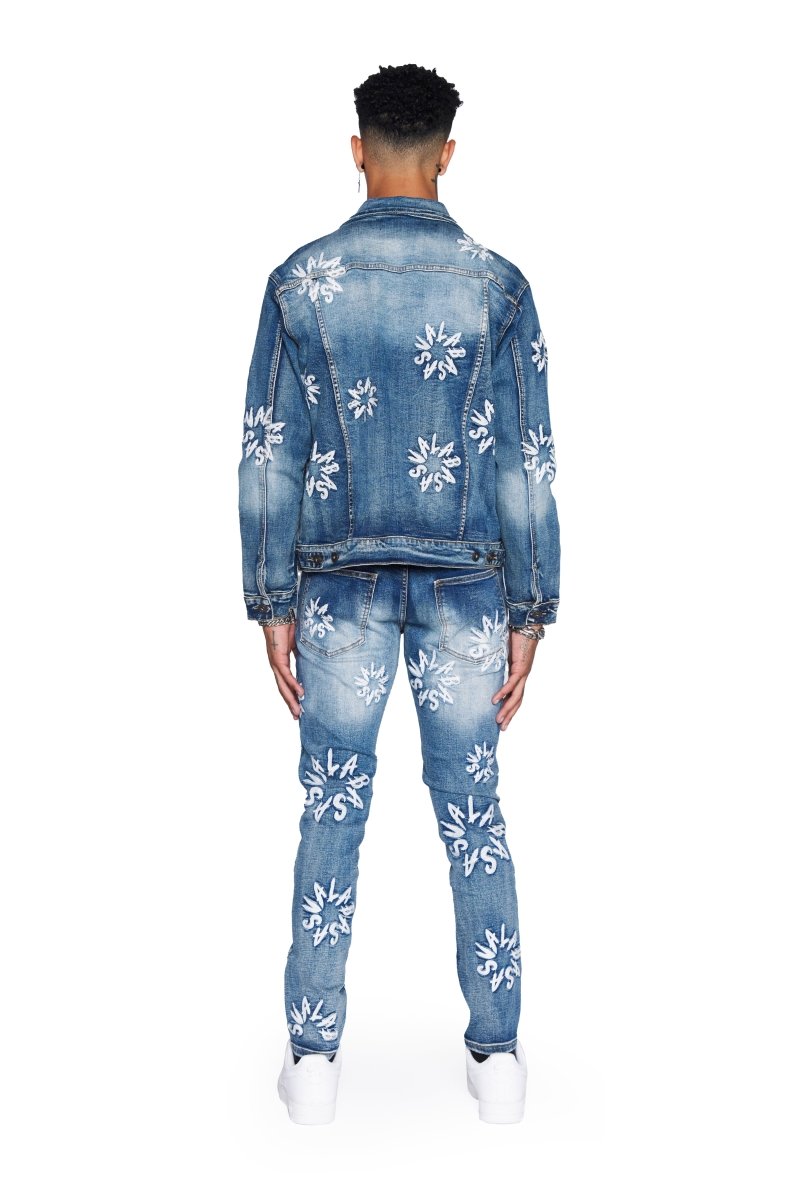 “V ART” JACKET LT BLUE WASHED - Valabasas
