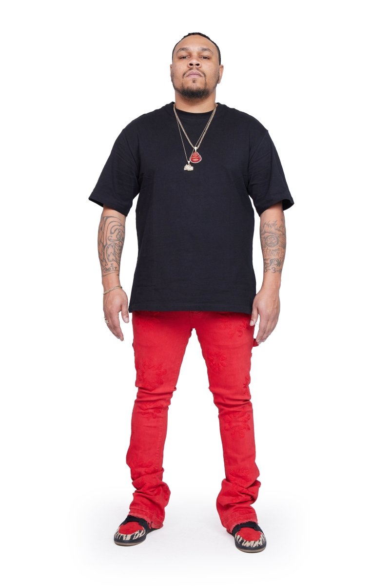 VALABASAS JEANS “ART” RED WASHED