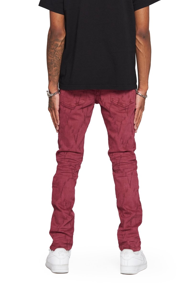 “VLOVE” SKINNY JEAN BURGUNDY - Valabasas