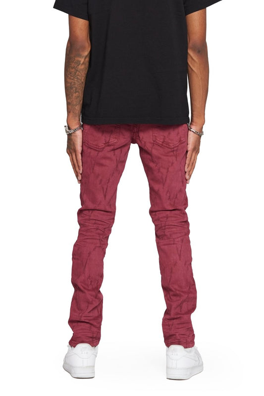 “VLOVE” SKINNY JEAN BURGUNDY - Valabasas