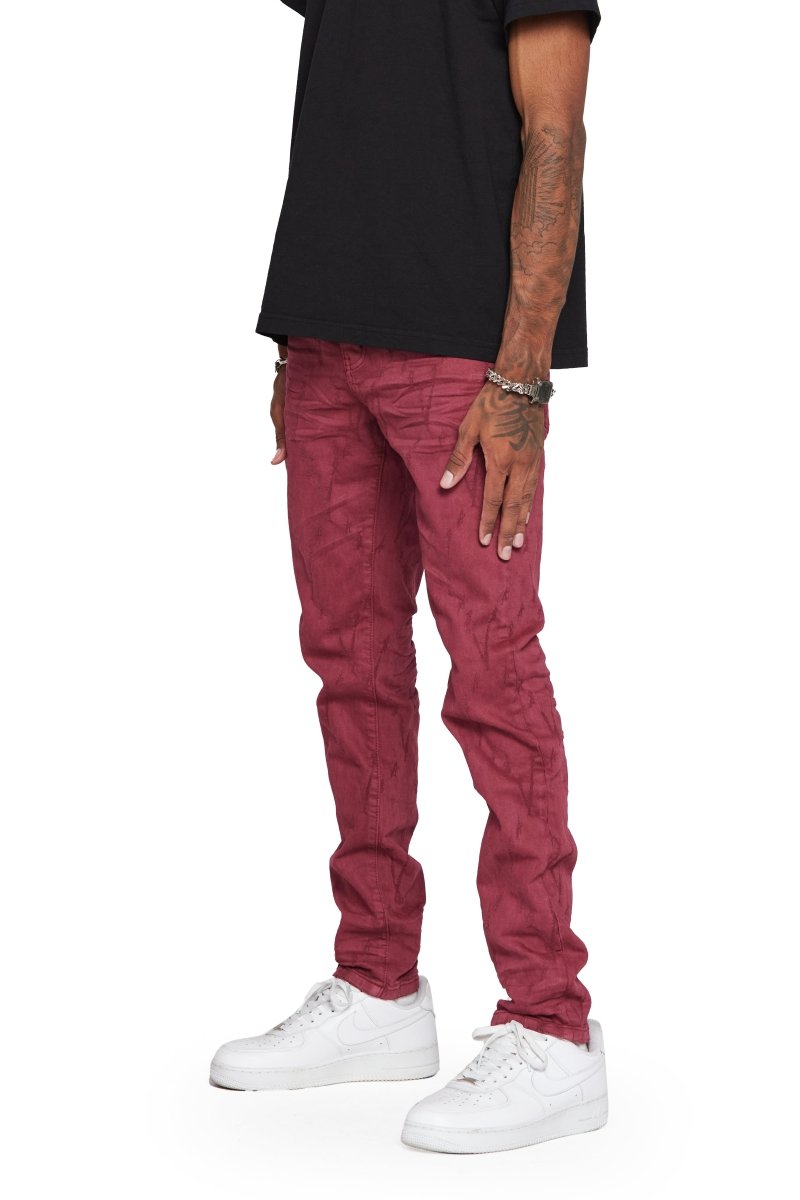 “VLOVE” SKINNY JEAN BURGUNDY - Valabasas