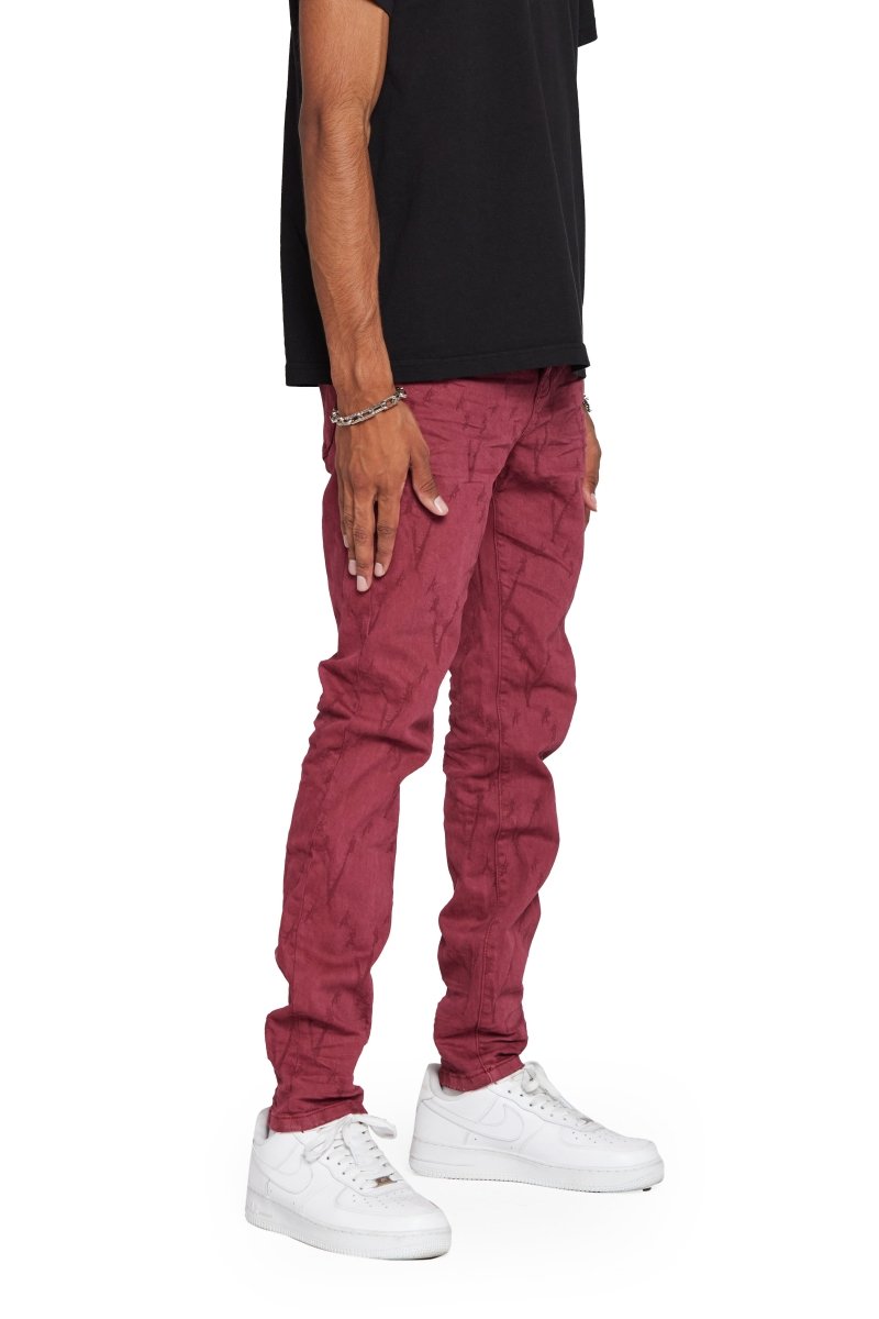 “VLOVE” SKINNY JEAN BURGUNDY - Valabasas