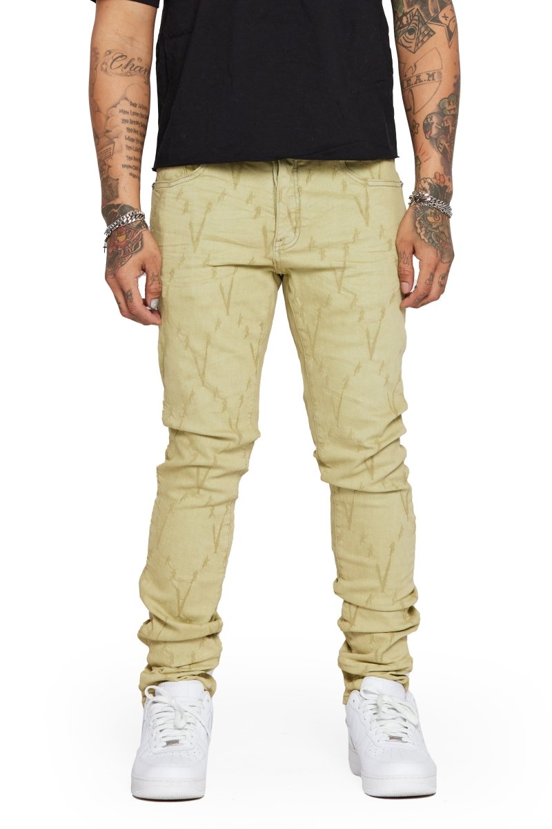 "VLOVE" SKINNY JEAN OLIVE - Valabasas