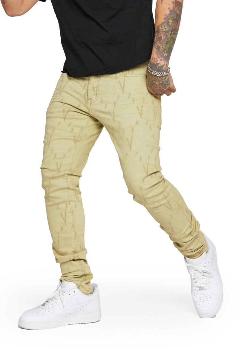 "VLOVE" SKINNY JEAN OLIVE - Valabasas