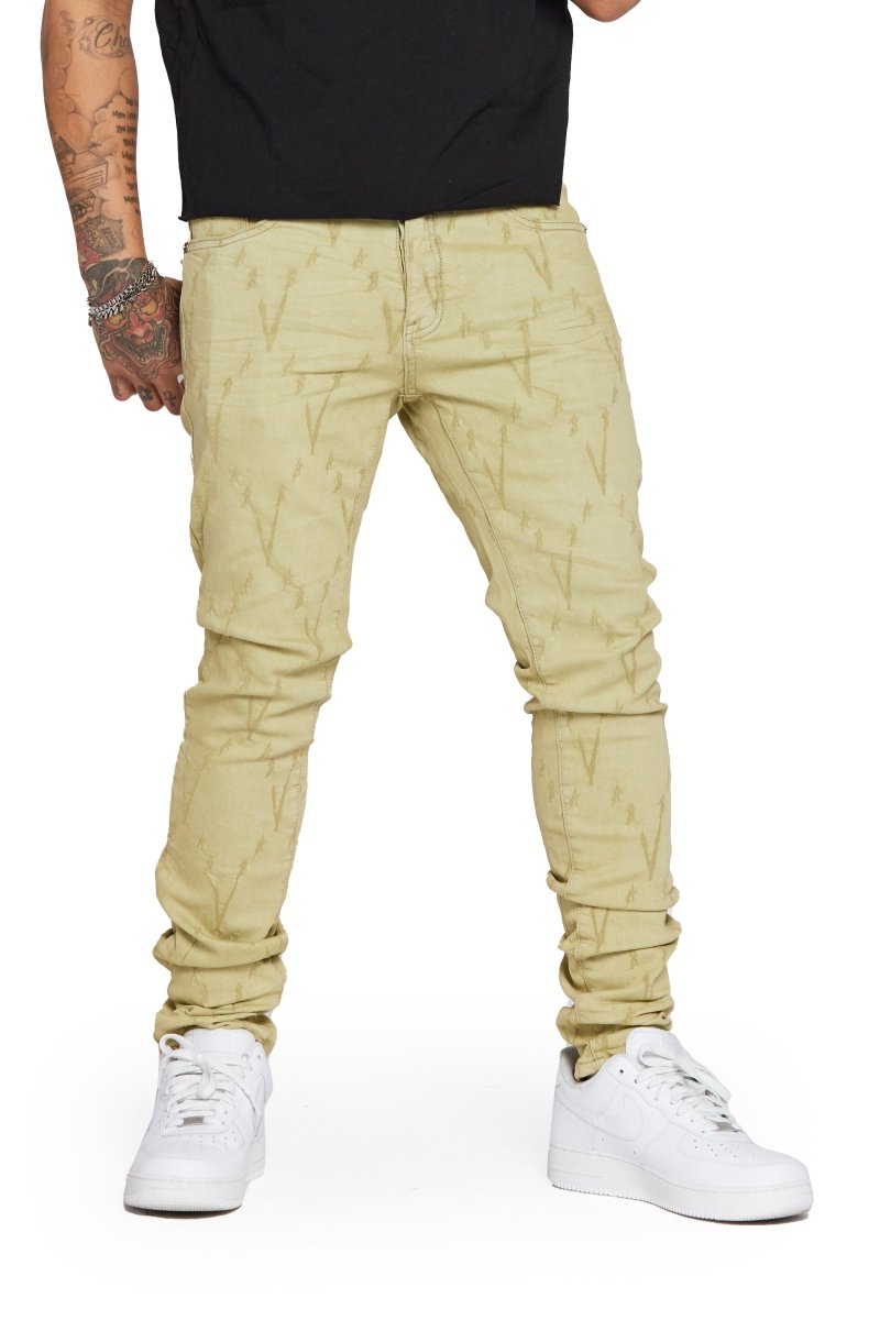 "VLOVE" SKINNY JEAN OLIVE - Valabasas