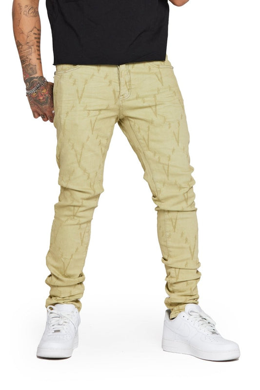 "VLOVE" SKINNY JEAN OLIVE - Valabasas