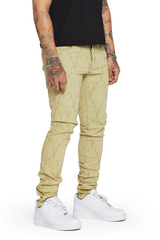 "VLOVE" SKINNY JEAN OLIVE - Valabasas