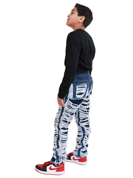 VPLAY KIDS JEAN "RAVAGED" INDIGO - Valabasas
