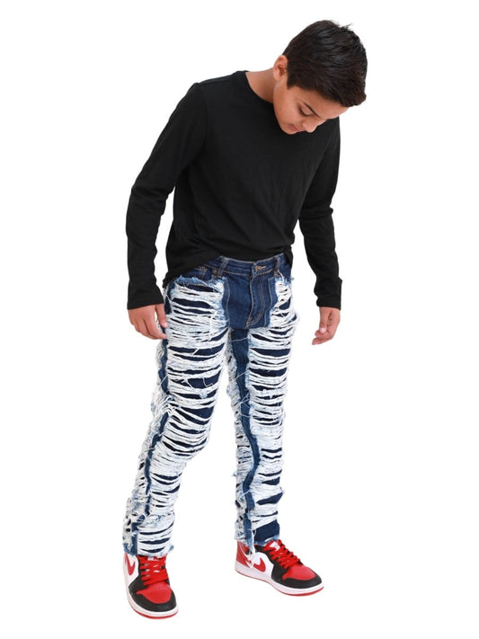 VPLAY KIDS JEAN "RAVAGED" INDIGO - Valabasas