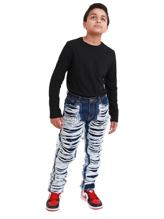 VPLAY KIDS JEAN "RAVAGED" INDIGO - Valabasas